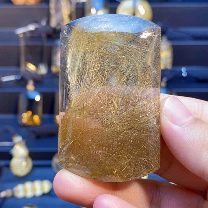 颈饰未镶嵌发晶天然金发晶满发晶无事牌