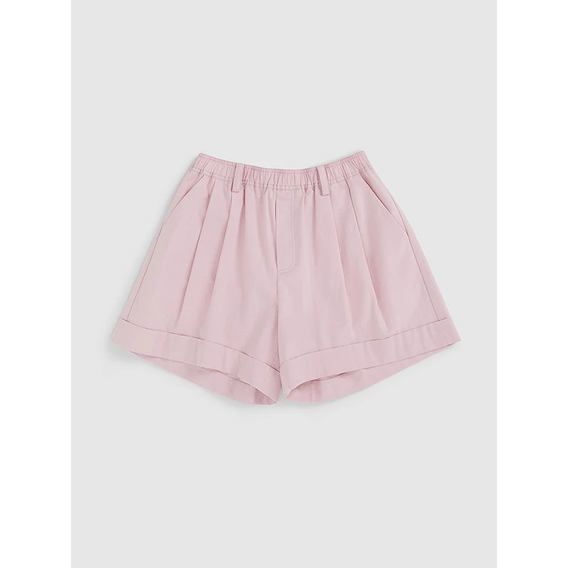 【茉舍】SHORT SENTENCE 弹力腰卷边时尚百搭短裤25SSSH14-1400