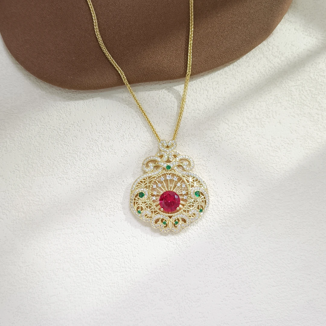 铜合金项链 WHSM-000568 【火焰风华】 项链小众时尚欧美