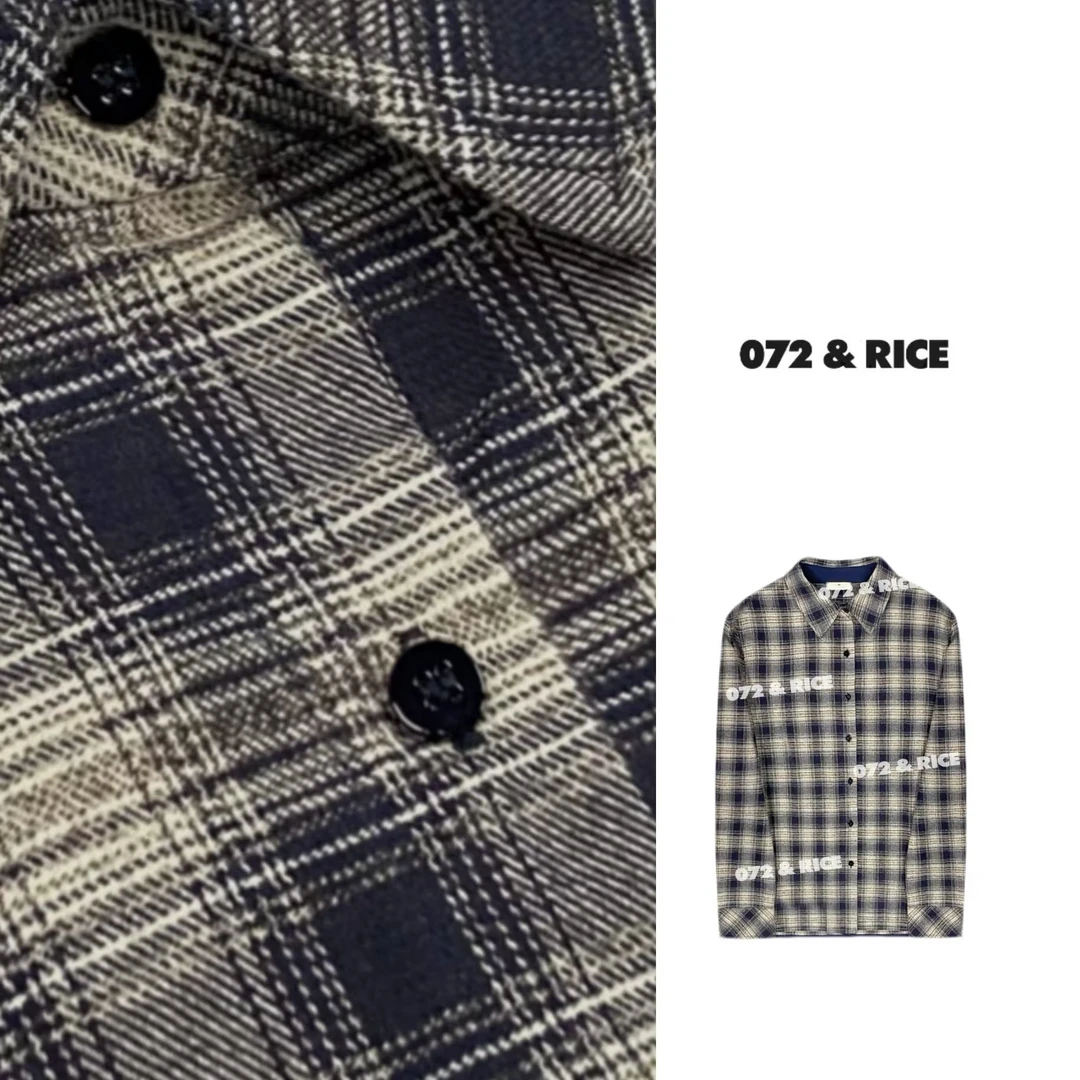 072 & RICE【格兰美】100纯棉 秋季休闲翻领长袖衬衫 31W209Z*