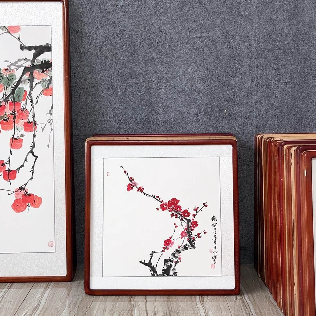 国画书画作品带框63×63