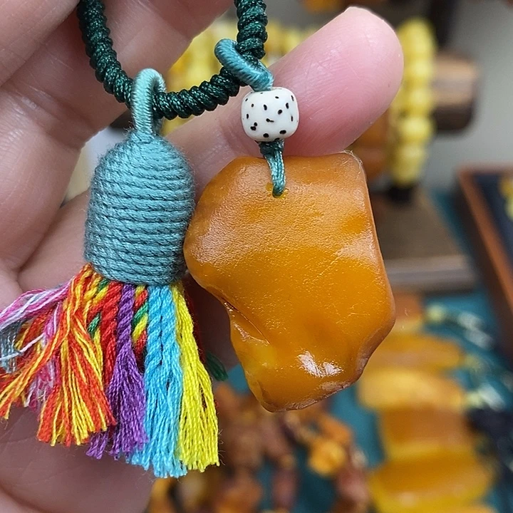 蜜蜡未镶嵌颈饰钥匙扣