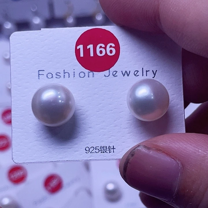 淡水珍珠耳饰银S925镶嵌