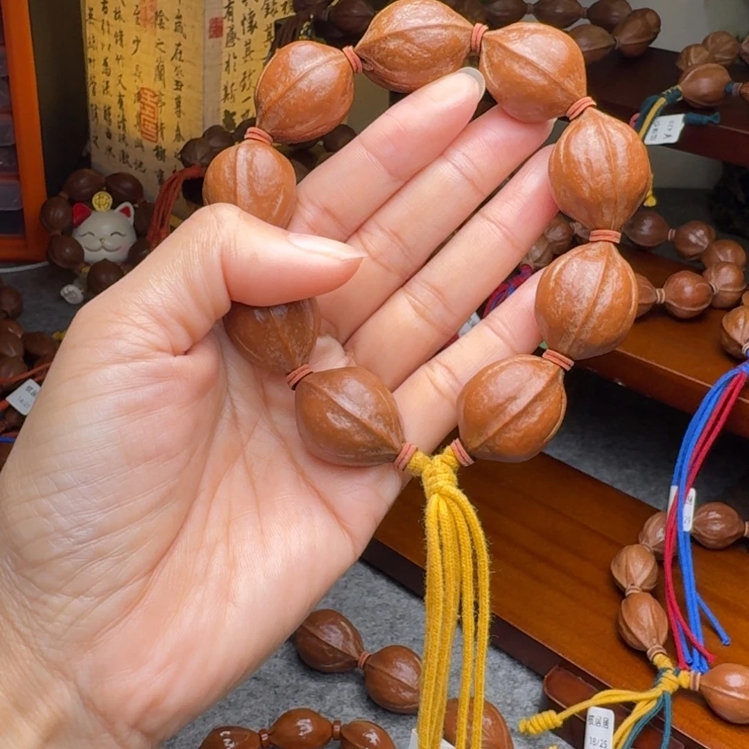 滿***靜手串橄榄核21/28毕业款 老核原皮 梅林铁核