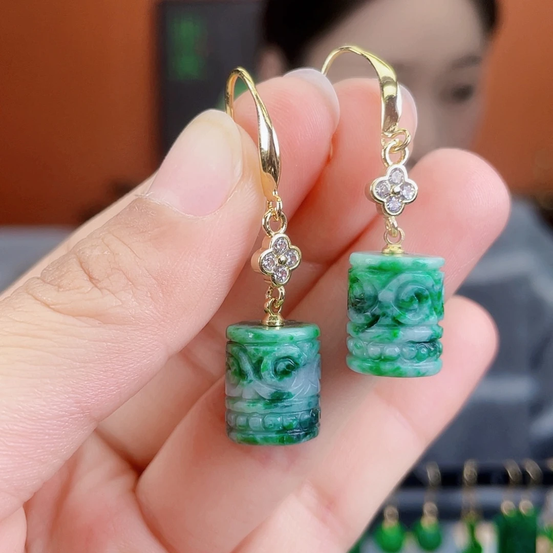 翡翠未镶嵌耳饰饰品