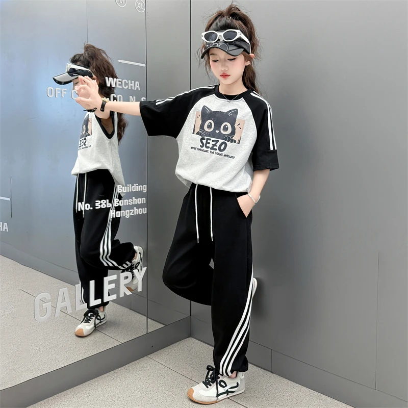 小女孩女童夏款潮流夏装新款儿童洋气短袖T恤2025年款衣服儿童