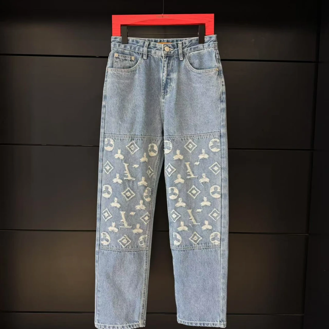 【TIME BOKAN】25ss轻奢定制男士休闲时尚百搭潮流牛仔裤77217