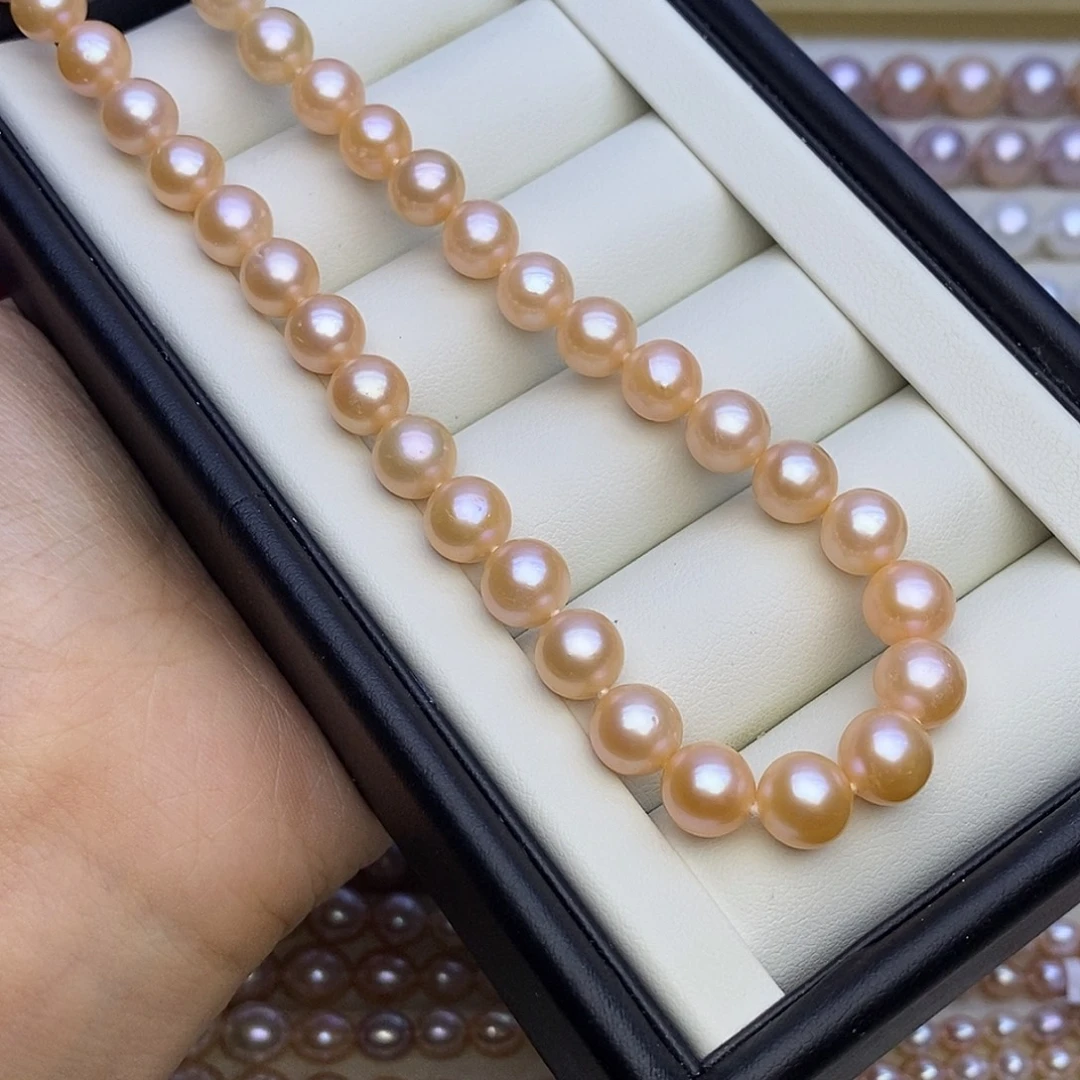 项链未镶嵌淡水珍珠无核 香槟金