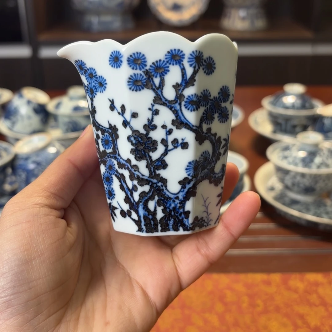 景德镇手工手绘茶具八方公道杯
