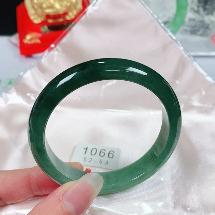 未镶嵌手镯翡翠   编号1066 正圈52-53