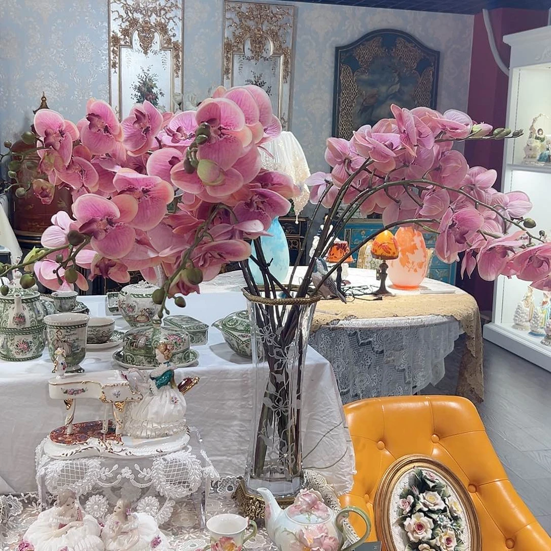 陶瓷防真花八头蝴蝶蓝一束四只