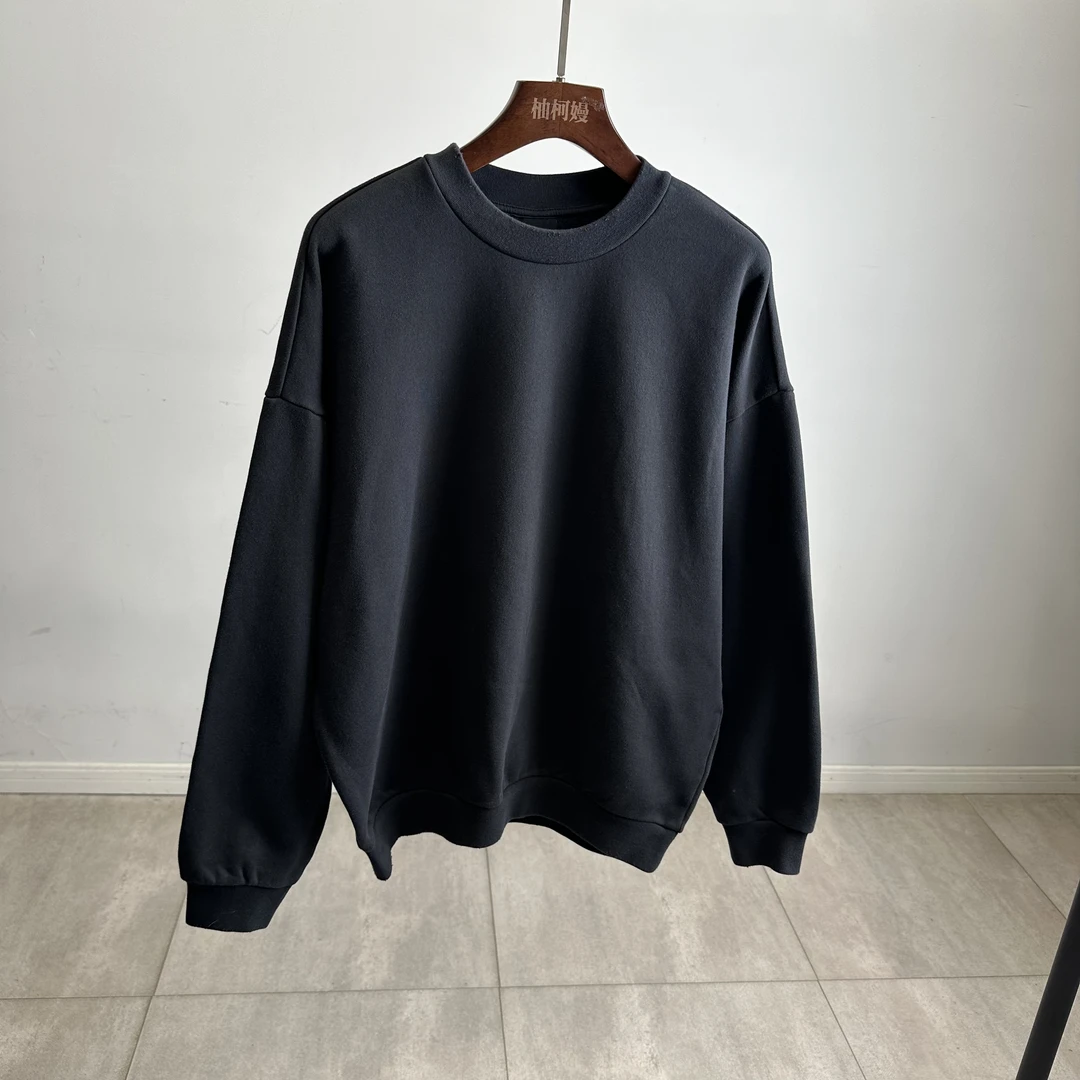 外贸重磅水洗加绒加厚弹力圆领套头保暖卫衣2937