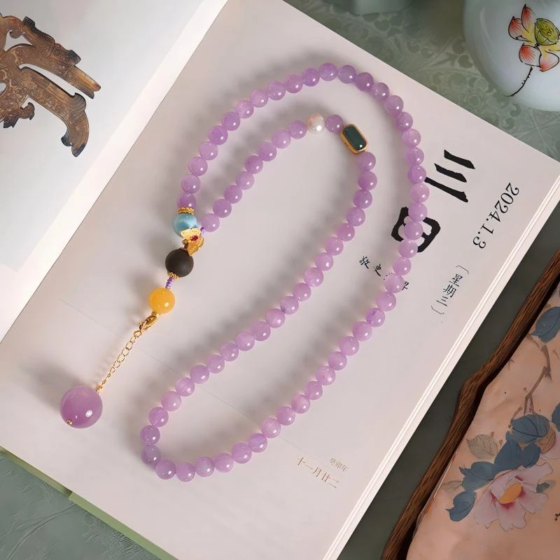 紫锂辉设计款项链L240567