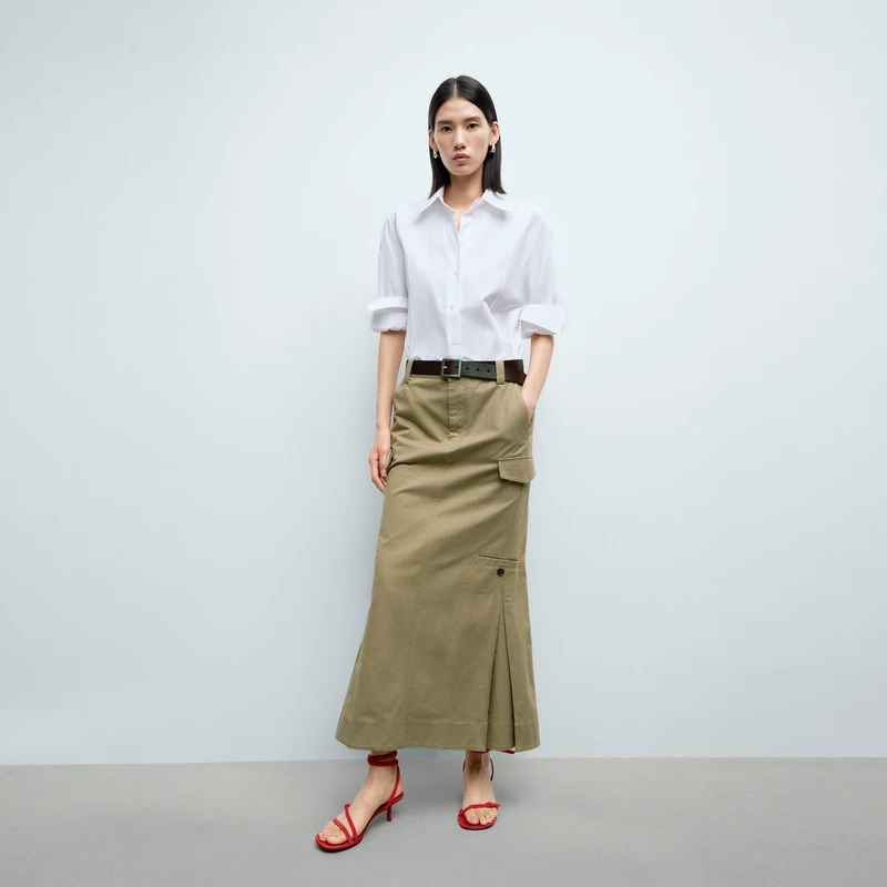 【商场同款新品】edition2025新款工装风鱼尾长半裙#EBE1SKT021