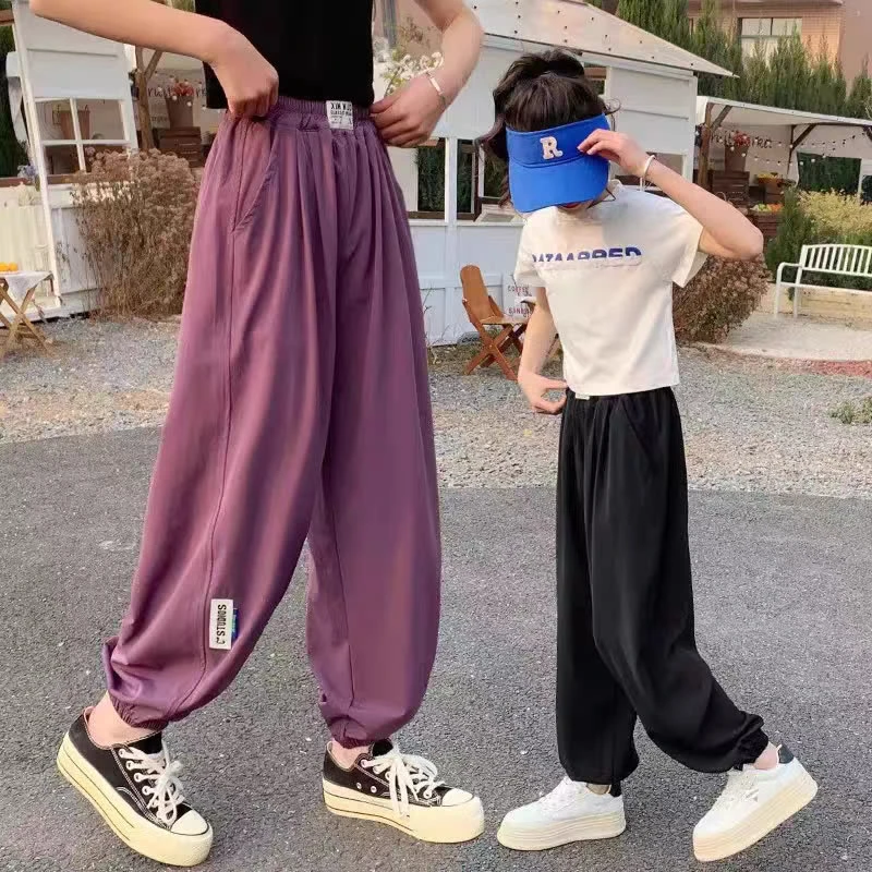 2025新款儿童女男童裤子夏款薄款夏季防蚊裤中大童潮洋帅气速干裤