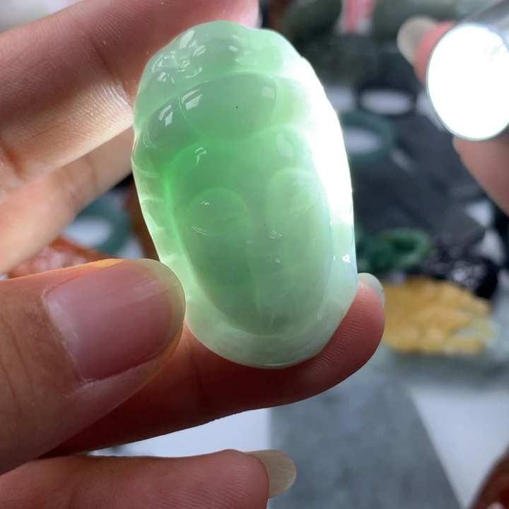 翡翠颈饰未镶嵌保真天然A货翡翠