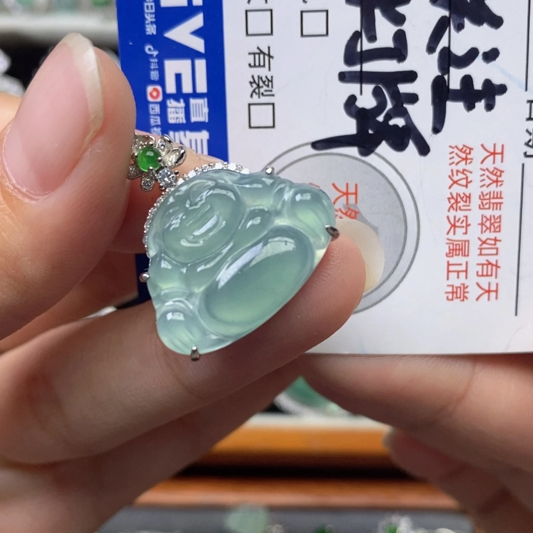 翡翠银S925镶嵌颈饰天然