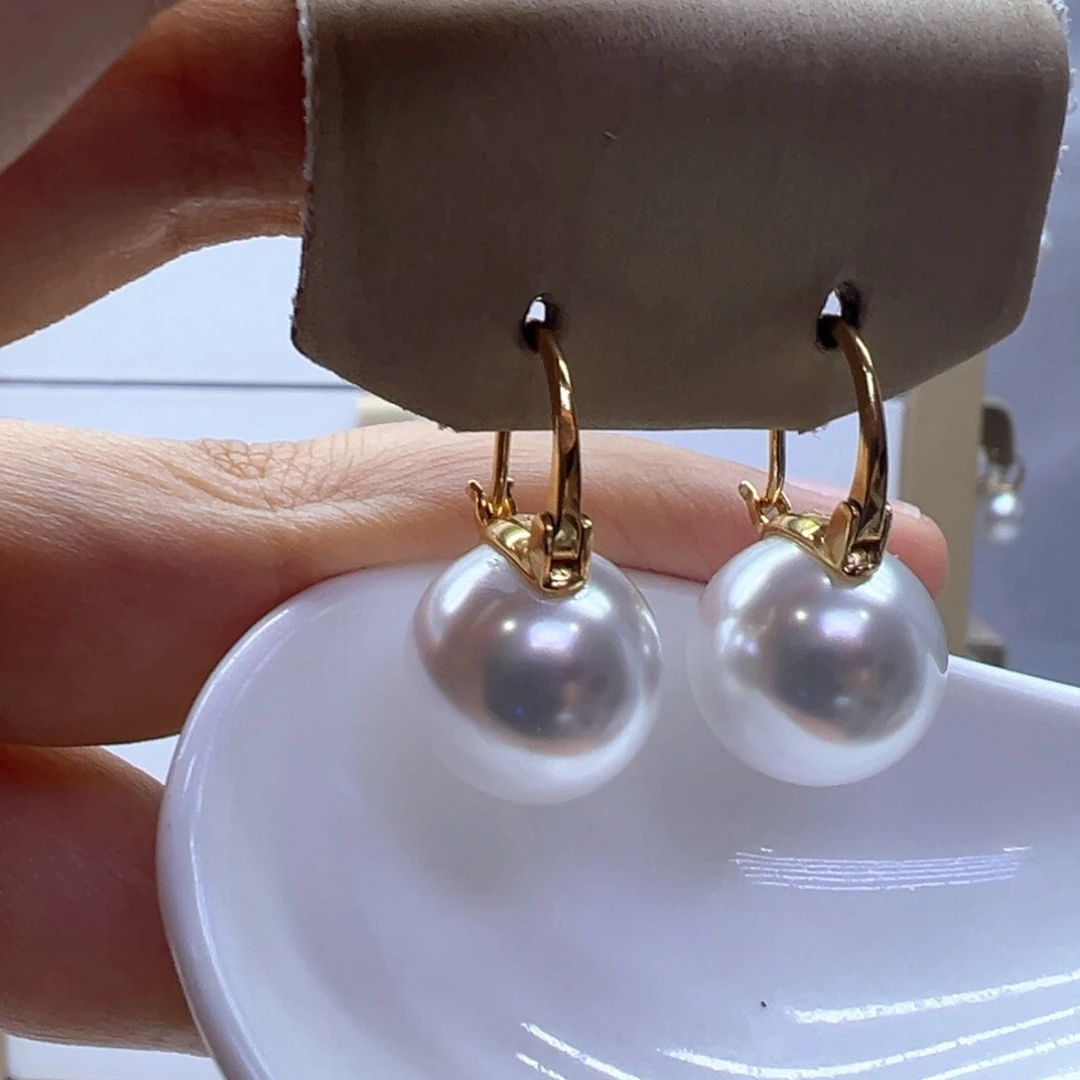 银S925镶嵌淡水珍珠耳饰