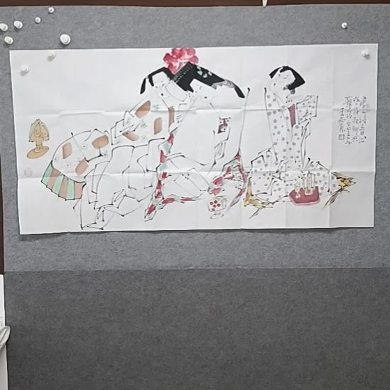 书法四尺横幅唐人诗意图