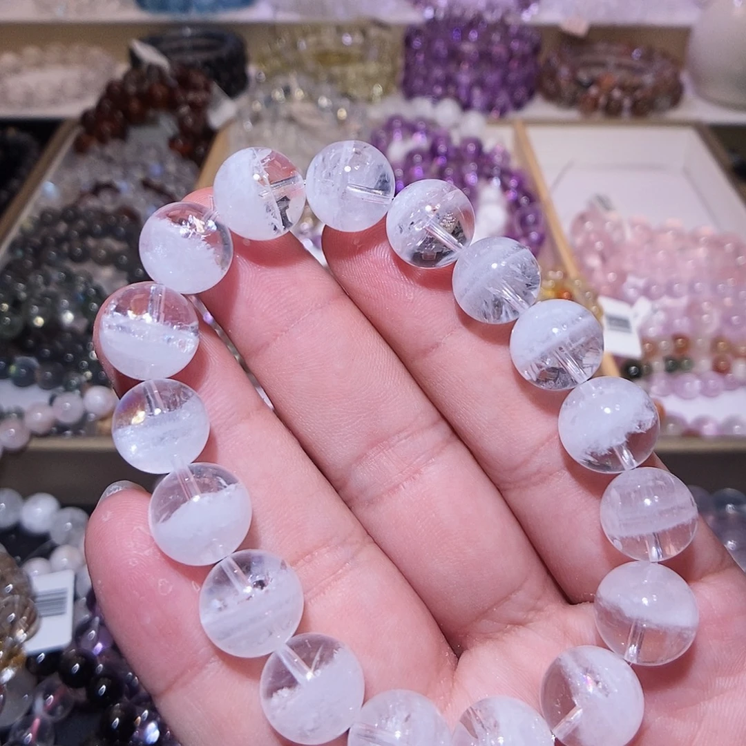 未镶嵌手链水晶白幽灵12.5mm