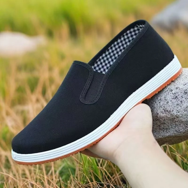 春夏季透气男士老北京经典百搭千层底休闲时尚布鞋中老年防滑耐磨