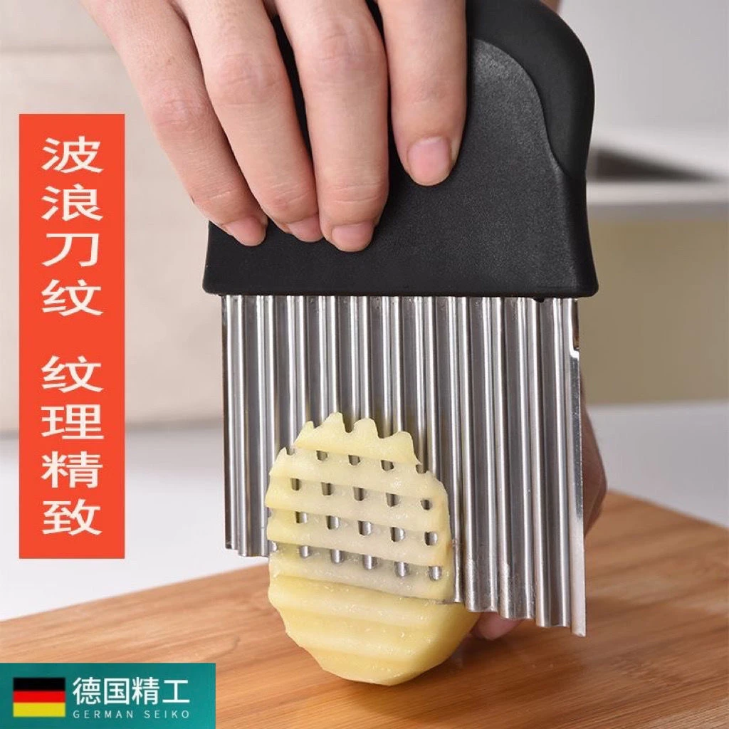 黑狼牙花式不锈钢加厚条柄薯条波浪切波纹器刀切家用切丝器切土豆