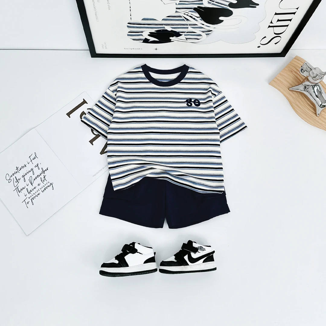 儿童夏装套装夏季2025新款男童短袖两件套 BQ25661Z 悠悠童话童装
