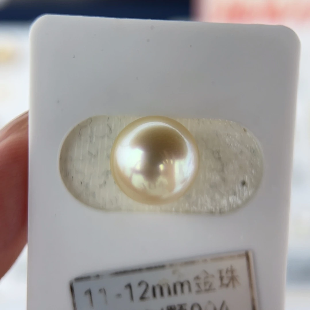 海水珍珠未镶嵌颈饰11-12mm 金珠 无暇 戒指吊坠