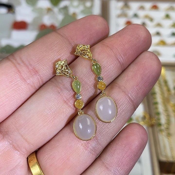 和田玉（碧玉）颈饰银S925镶嵌