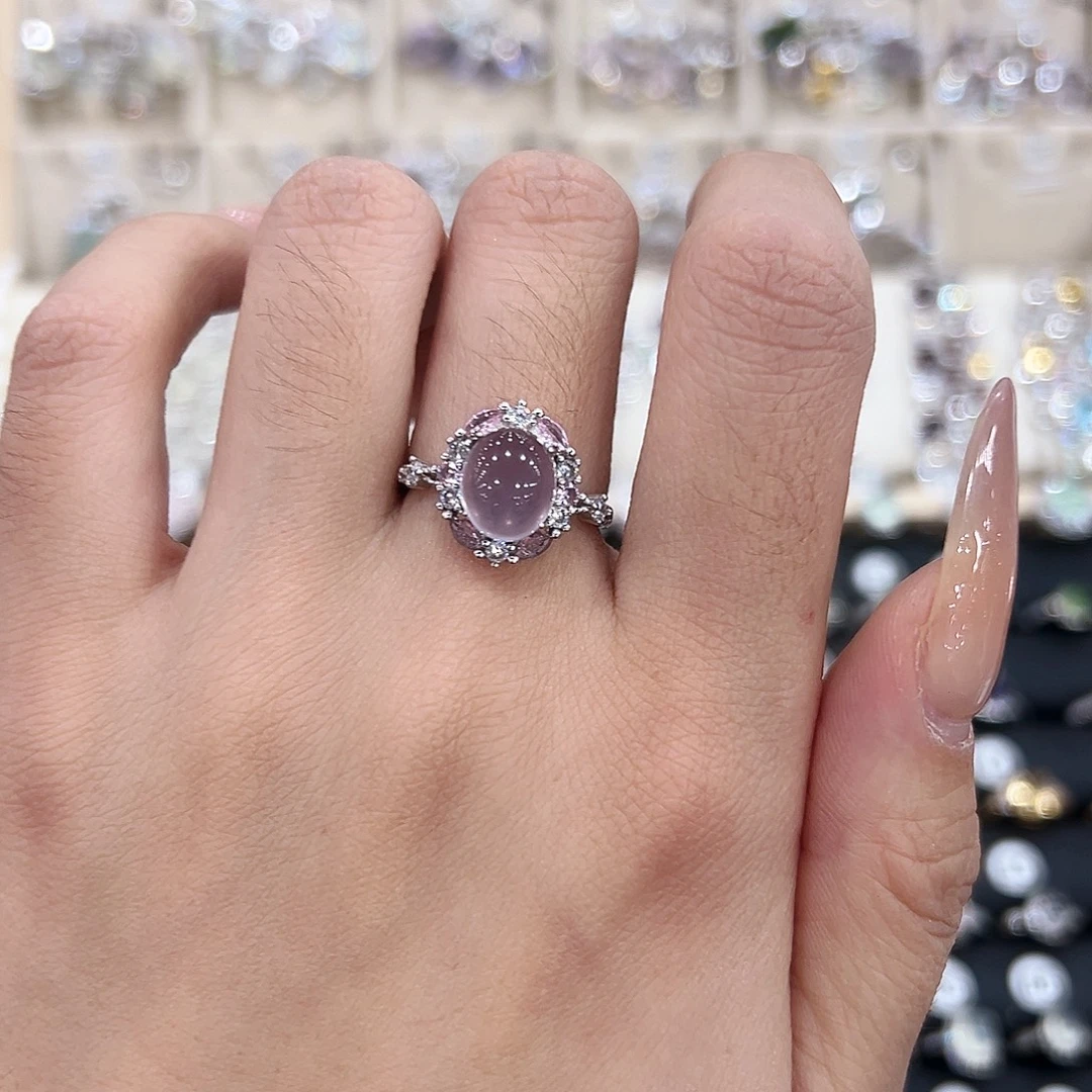 戒指萤石银S925镶嵌