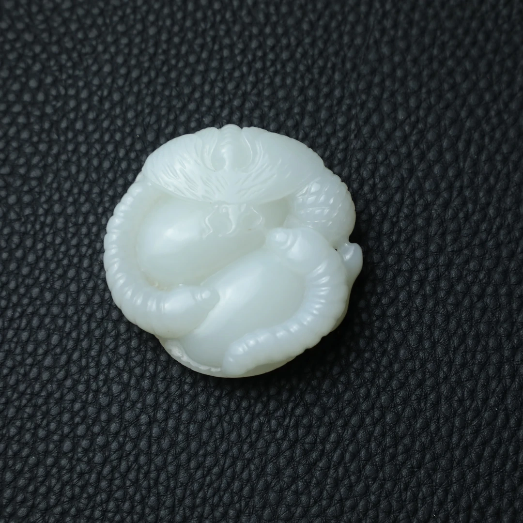 TCWWA07874清晚和田白玉丰衣足食挂件
