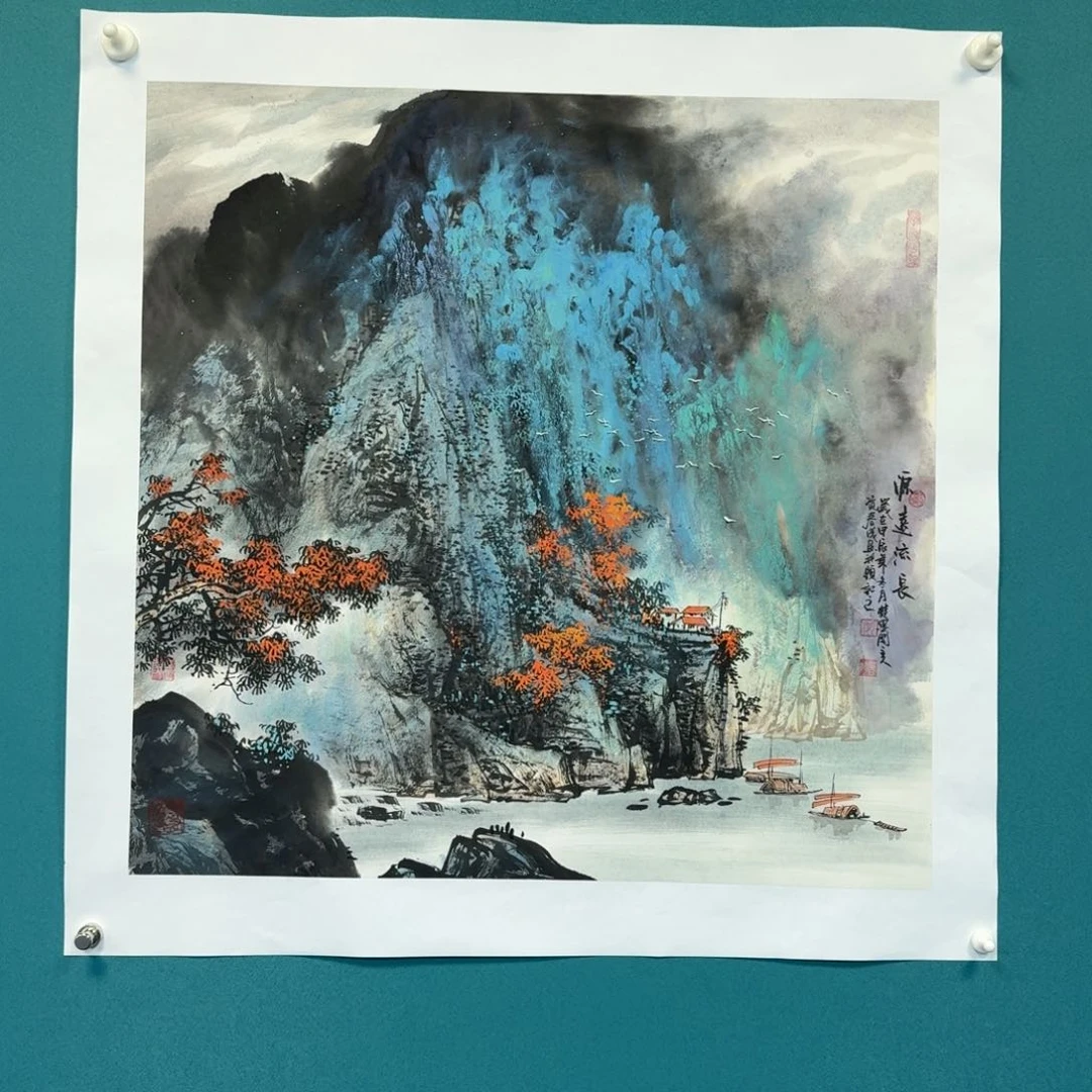 国画资春成四尺斗方山水