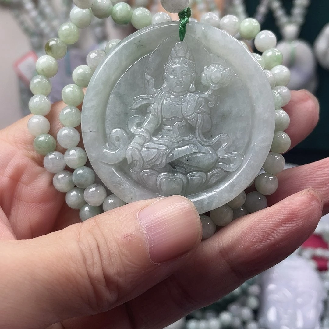 翡翠未镶嵌颈饰毛衣链