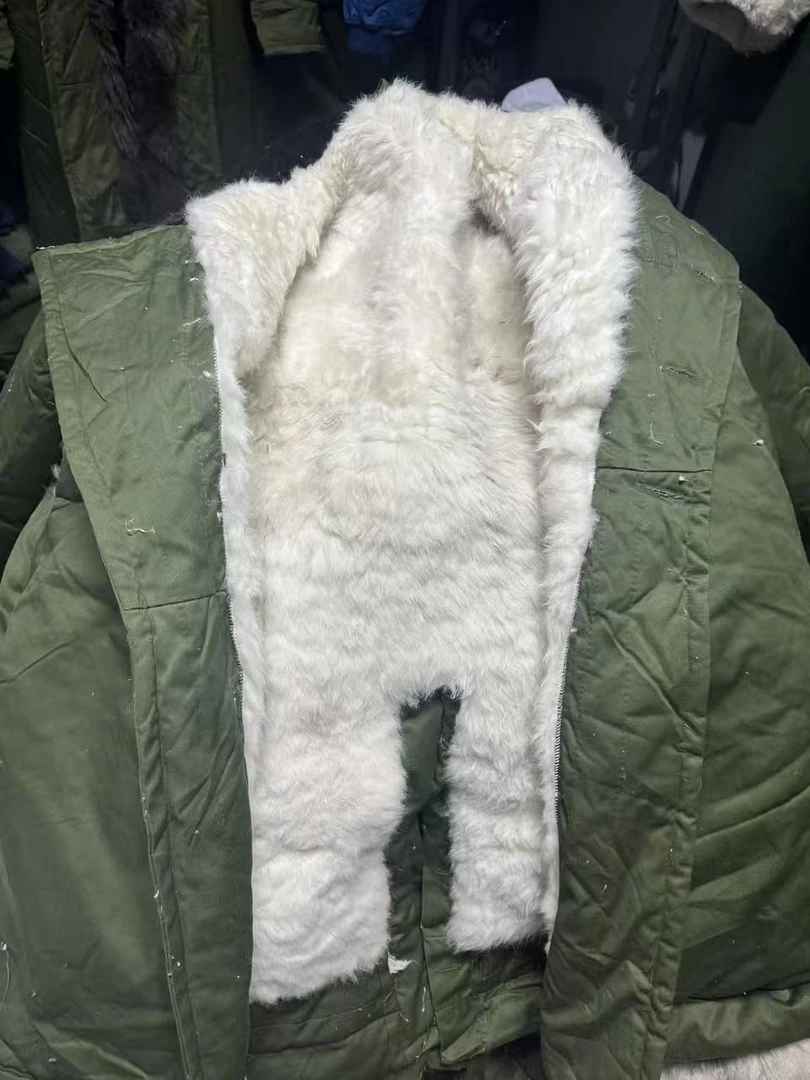 草绿色女款大衣中长款保暖东北防寒绵羊皮毛一体大衣