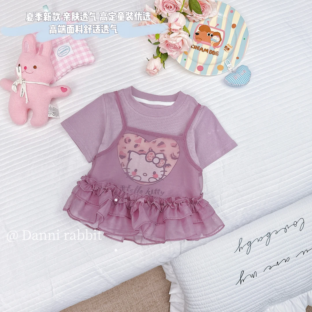 【Dannirabbit】*卡通kt猫+可爱治愈*女童套装X-7676