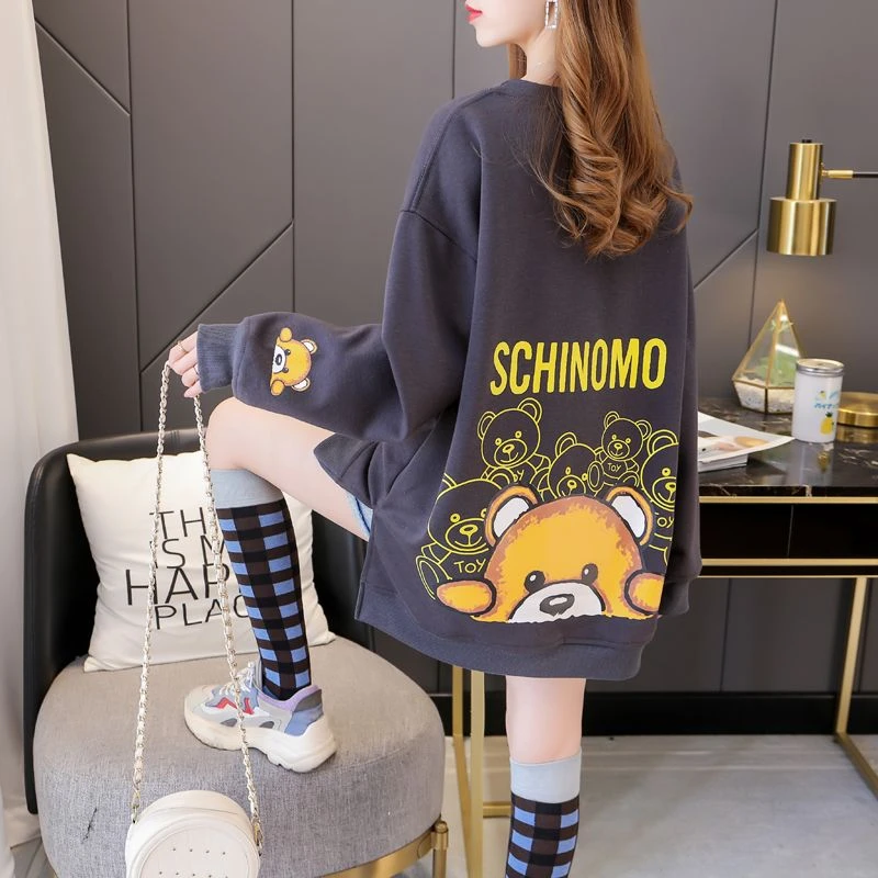 网红上衣爆款卫衣女春秋季薄款长袖圆领套头卫衣时尚百搭休闲洋气