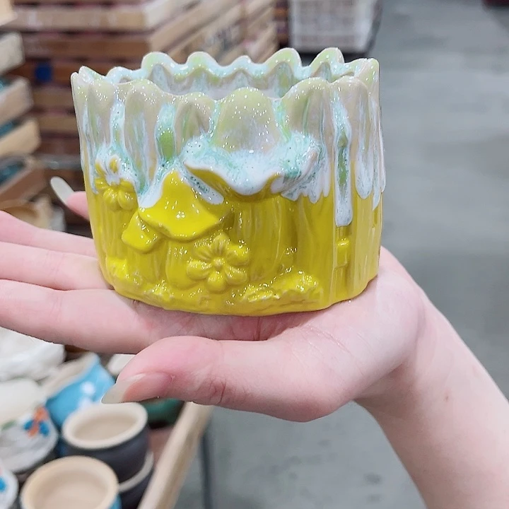 有孔，凑10元包邮陶瓷花盆发货！