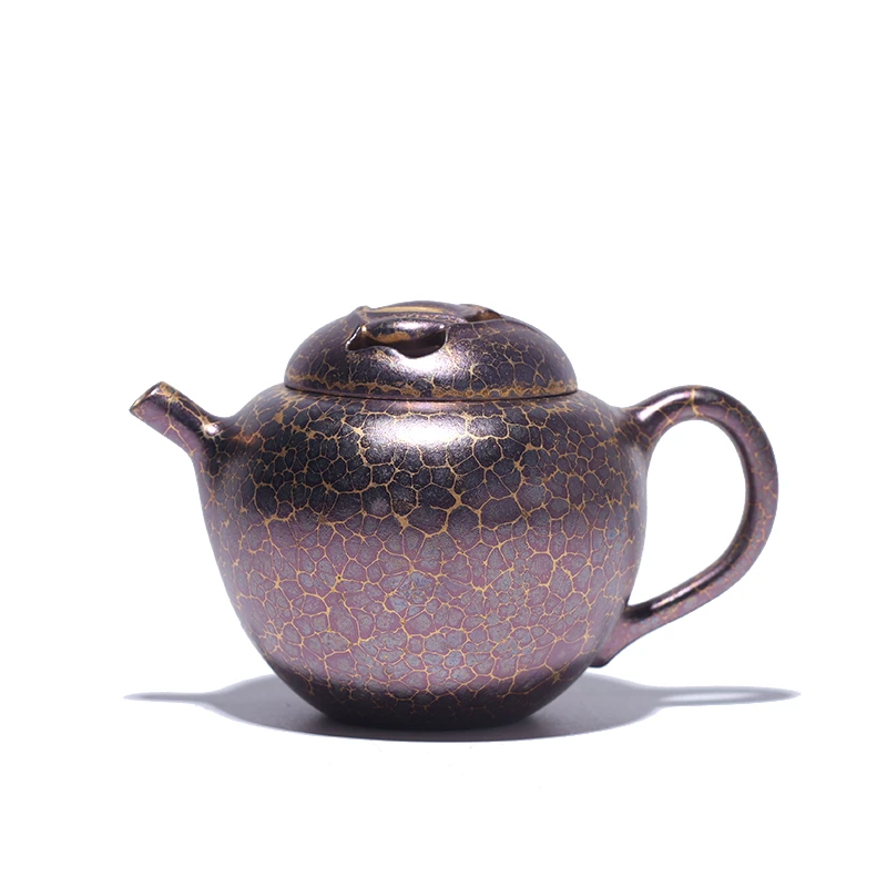 DJY-9073[学茶严选]清荷（彩金柴烧）130ml徐雅   紫砂壶/杯