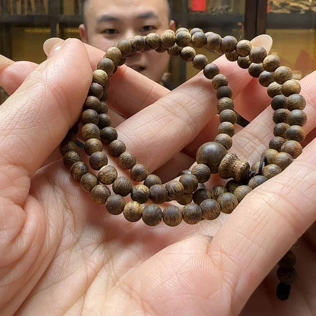 手串沉香国香棋楠多圈5mm念珠手串6g+多样性发一串