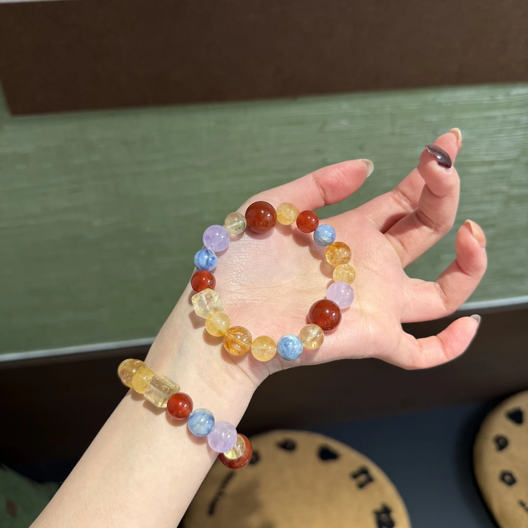 C*mini敦煌*红玛瑙黄塔晶多宝手串 多样性发其一