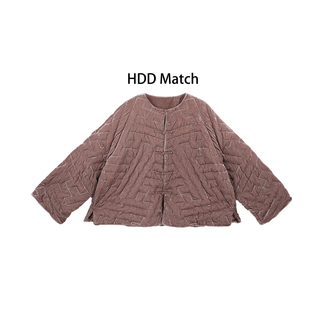 HDD- "优雅丝绒" 90白鸭绒 冬季女款温婉丝绒定染羽绒服 Y9693