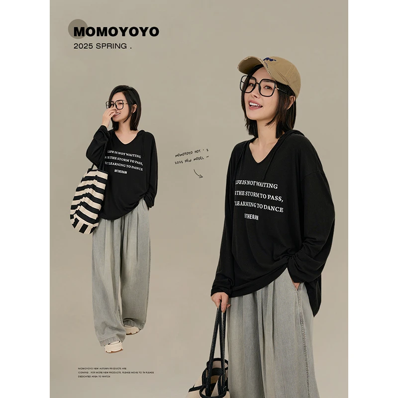 【氛围感】带帽字母T恤7575DM