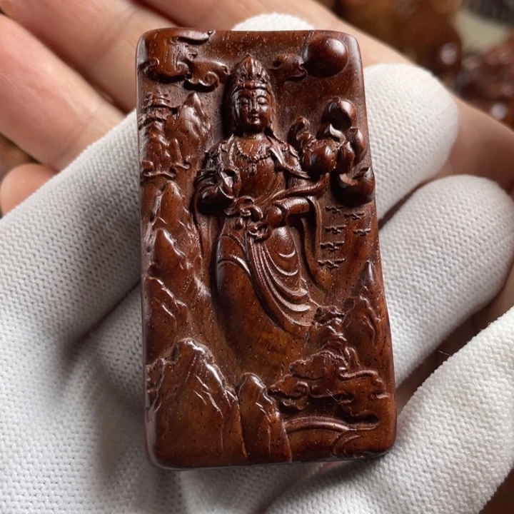 黄花梨/降香黄檀观音牌挂件