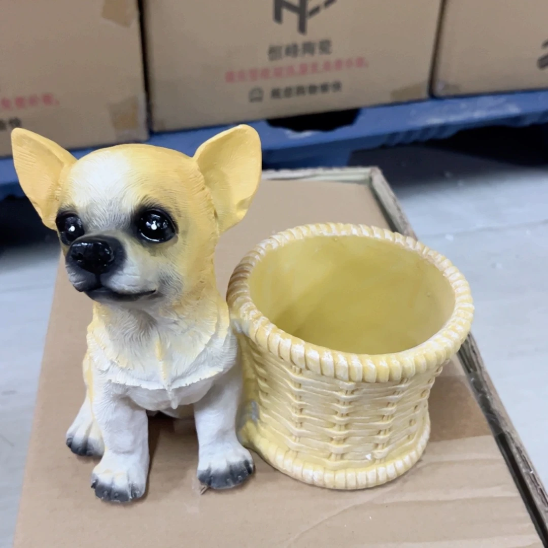 红陶红陶红陶红陶刘*四个狗狗花瓶