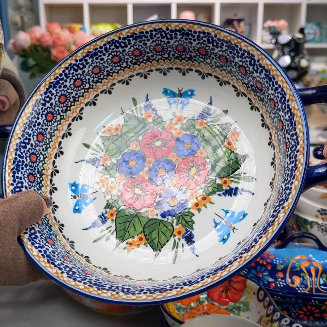 瓷9.5英寸双耳炖菜盆一只看图