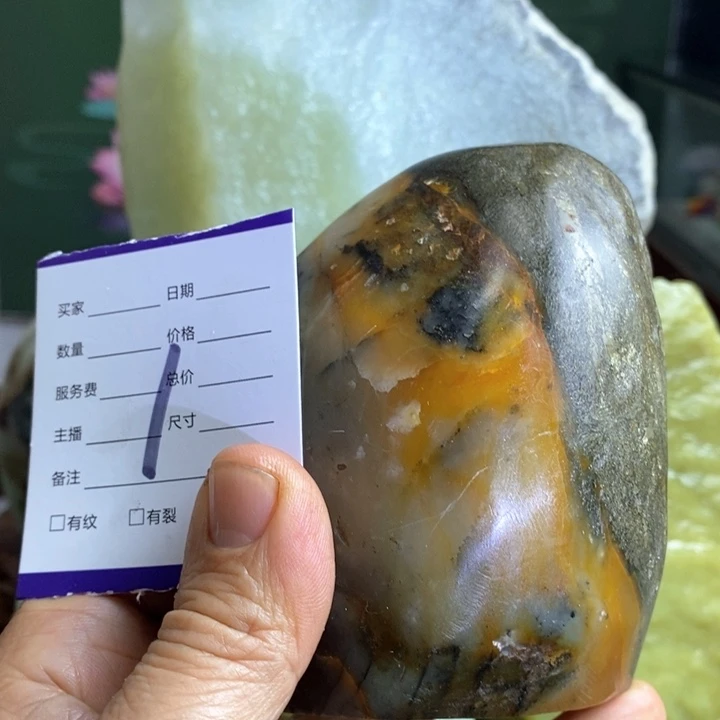 蛇纹石玉珠宝岫玉原石未镶嵌江*