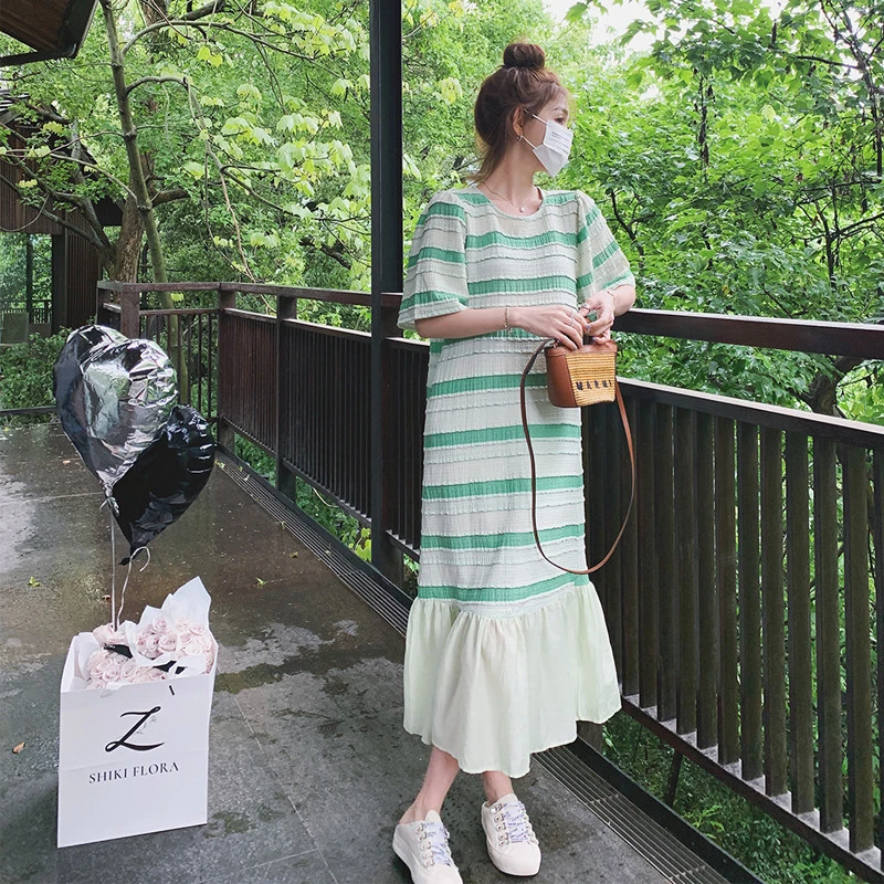 【咖德诺】条纹连衣裙女夏季新款气质显瘦温柔风高级感减龄漂亮洋