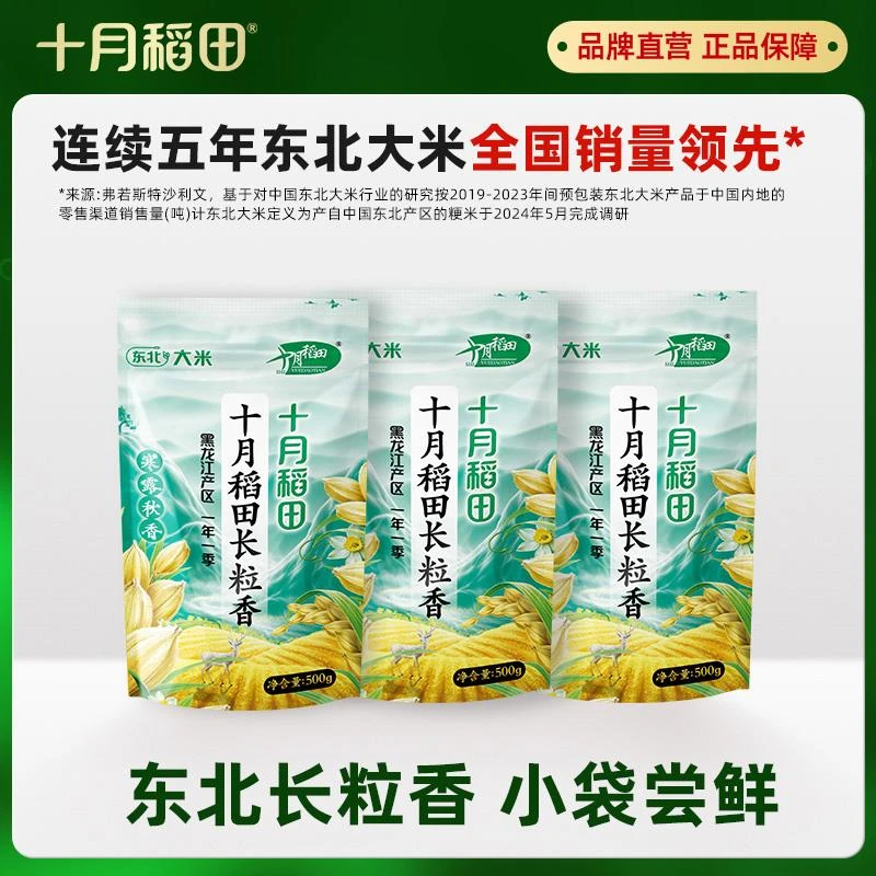 十月稻田寒露秋香长粒香大米*东北长粒香尝鲜年新米