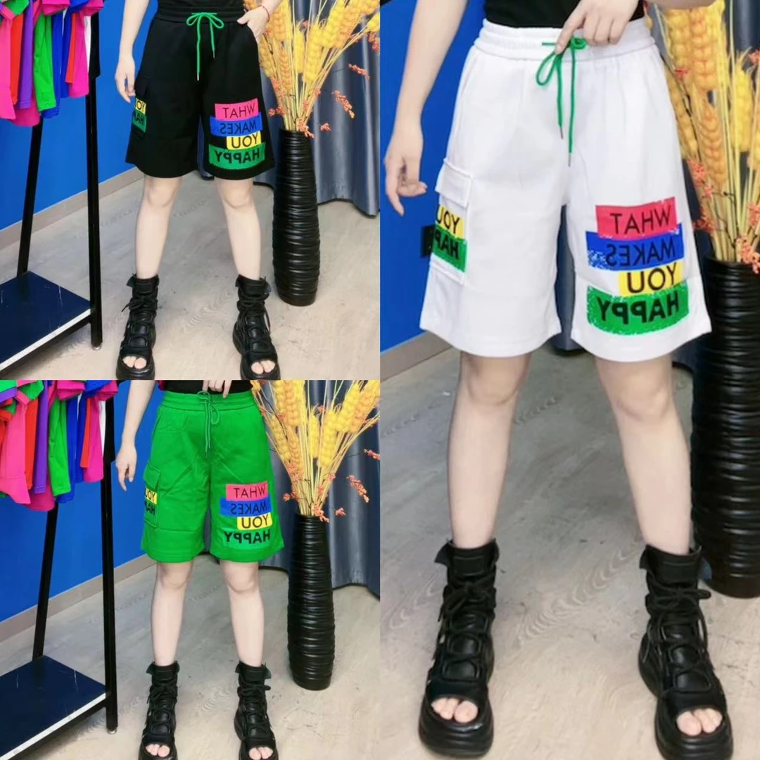 【大椒家】夏季时尚百搭宽松潮流韩版洋气休闲女士五分短裤