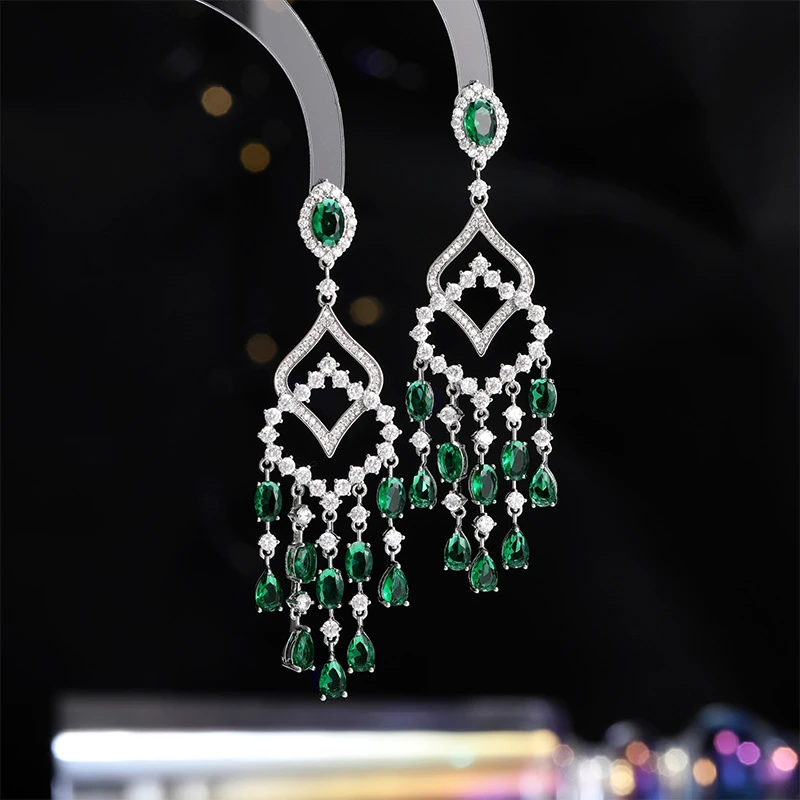 铜合金合成锆石耳饰 夸张大气重工耳饰个性时尚宴会礼服新娘气质